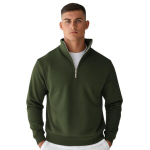 Nobero Mockneck Sweatshirts for Man Stylish | 280 GSM Rich Cotton Fleece Regular Fit Full Sleeve Sweatshirt for Men | Stylish Casual Wear Winter Sweatshirt for Men