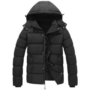 Blaq Ash Men's Casual Puffer Jacket, Hooded